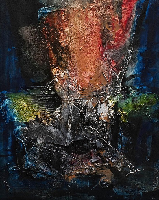 《现代文明·夜》100cmx80cm 综合材料 党保华 2009年.jpg