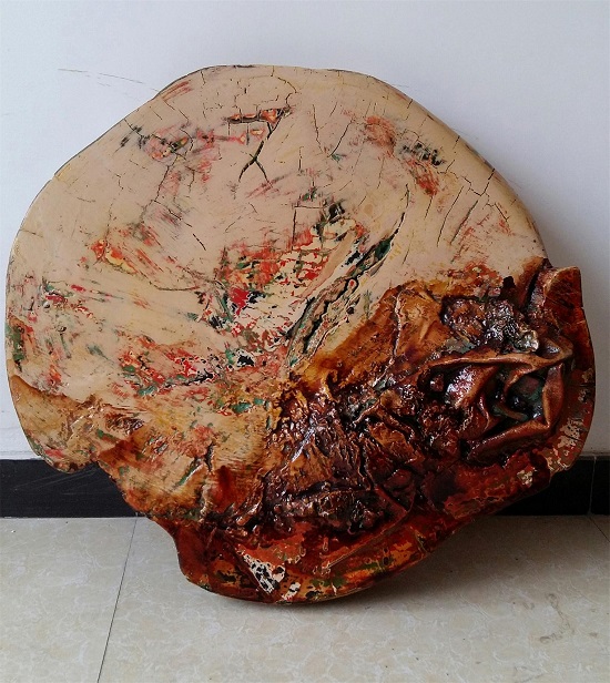《源组画.1》直径60cm 综合材料 2015年 党保华.jpg